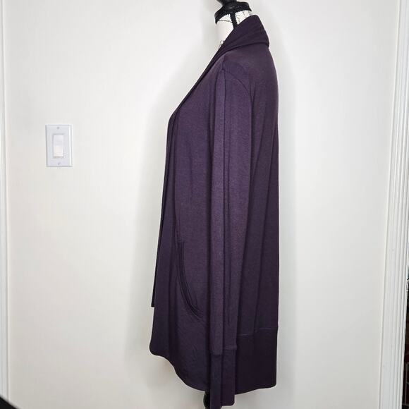 ATHLETA Womens Plum Open Front Cardigan with Pockets Generous Size XS - Picture 2 of 12